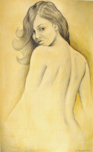 16)-Modella,-2010,-matita-e-acquerello-32,3x20-