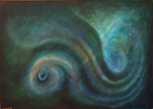 1996 - Notte di bambina, olio su tela 50x70