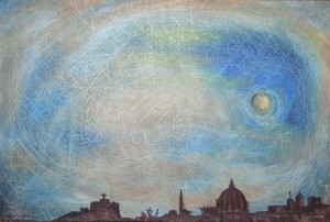 2007 - Improvviso (notte bianca) - olio su tela 20x30x4,5