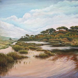 2007 - Ricordo di Castel Fusano (studio) - olio su tela 40x40x4,5